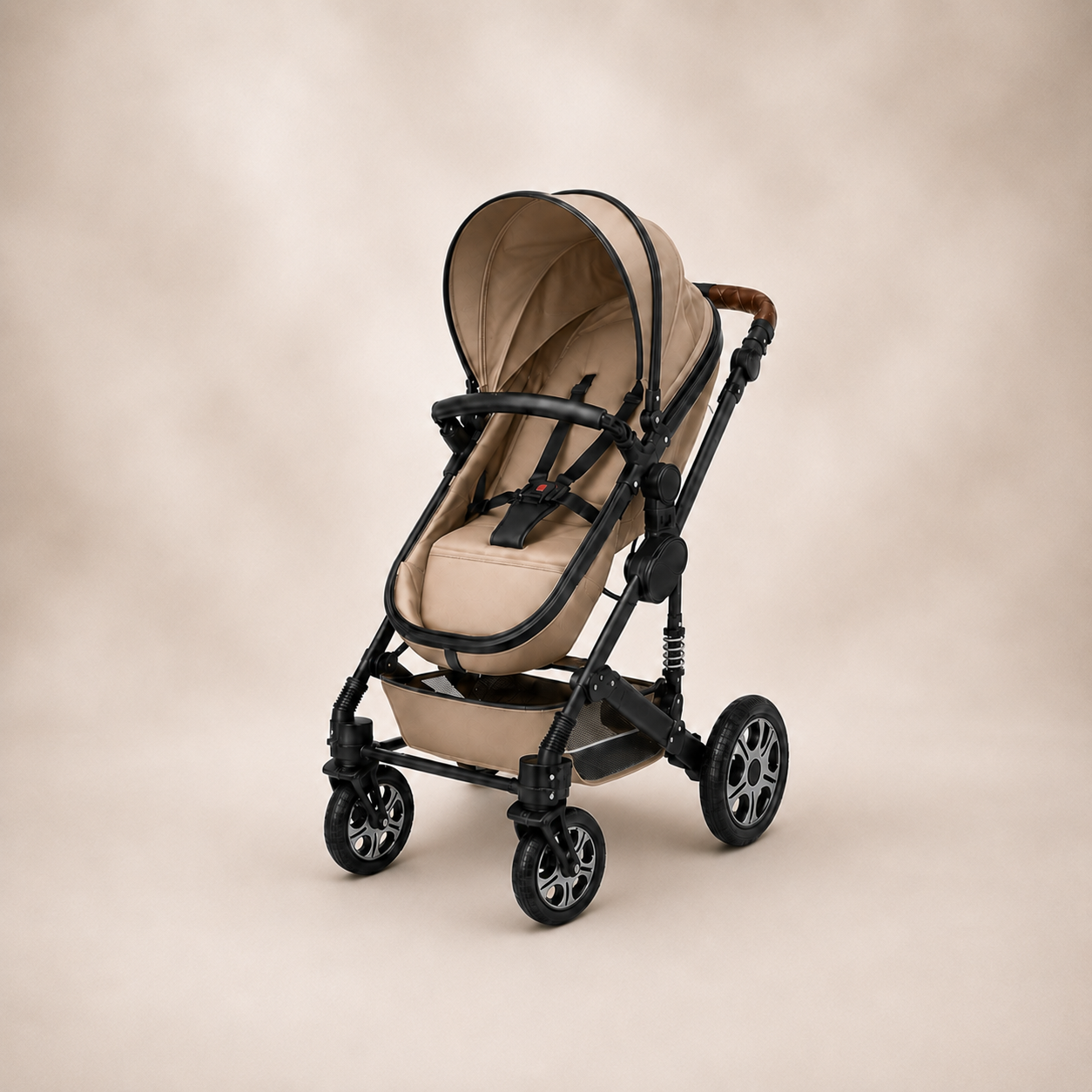 Luxe 3-in-1 Kinderwagen Kaki - wandelwagen modus